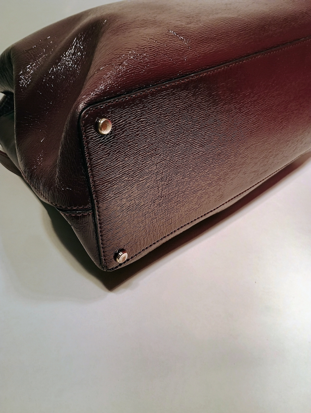 Kate Spade Burgundy Patent Leather Tote with Matching Zip Wallet - Picture 8 of 11